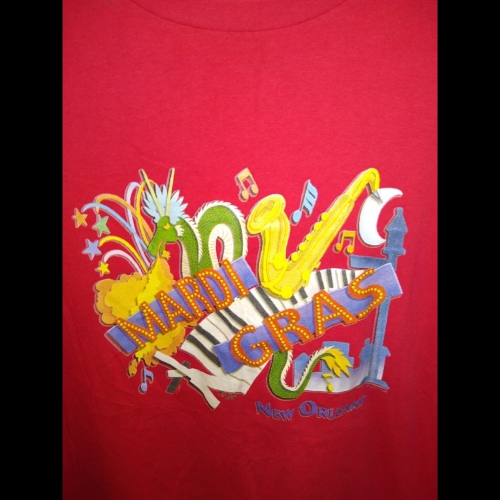 VTG Mardi Gras New Orleans Graphic S/S T-shirt XXL